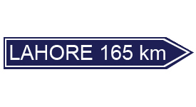 Distance to Lahore / Directional Sign