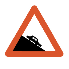 Dangerous Descent / Steep Hill