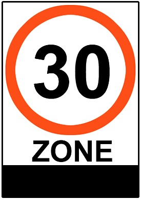 Entry to 30 Km/h Zone