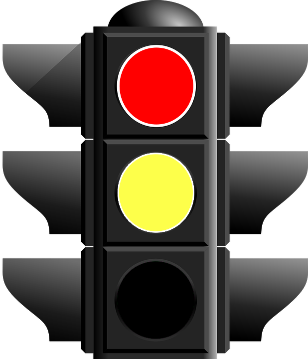 Red and Yellow Traffic Lights / Stop Required