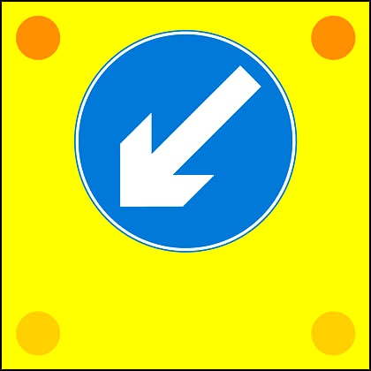 Works Vehicle Directional Arrow / Pass This Side